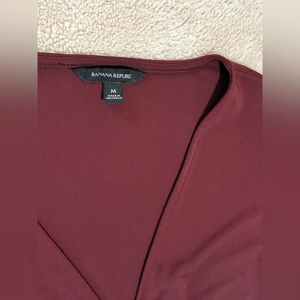 Banana Republic Deep Red Long Sleeve Dress - Picture 5 of 5